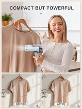 Load image into Gallery viewer, Portable Garment Steamer, Powerful Foldable Handhled Steamer 1300W, Travel Size Steamer For Clothes 20S Fast Heat-up, Fabric Steamer for Home &amp; Travel, 120V Only (Aqua)
