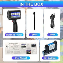 Load image into Gallery viewer, Handheld Inkjet Printer, 0.5 Inch Nozzle, Portable Inkjet Printer Gun for Text QRCode Barcode Production Date Time Logo Batch Number Print on Metal Wood Glass Cloth Carton Plastic
