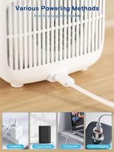 Load image into Gallery viewer, let'me Desk Fan,Portable Bladeless Fan 11.8 inch Small Personal Cooling Fan with 5 Colors Touch Control LED Light,Quiet Table Fan for Home, Office, Bedroom
