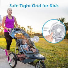 Load image into Gallery viewer, Battery Operated Clip on Stroller Fan, Portable Mini Desk Fan Rechargeable, USB Powered Clip Fan for Baby Stroller Office Outdoor Travel, White
