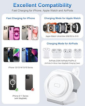 Load image into Gallery viewer, 3 in 1 Charging Station for Apple Devices - Foldable Magnetic Wireless Travel Charger Multiple Devices - Travel Charging Pad for MagSafe iPhone 16 15 14 13 12 Pro Max Plus Apple Watch &amp; AirPod
