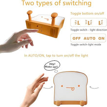 Load image into Gallery viewer, QANYI Cute Night Light Toast Bread LED Night lamp with Rechargeable, Portable Bedroom Bedside Bed lamp Christmas Gifts Ideas for Tween Teenage Teenager Teens Girls Boys Women
