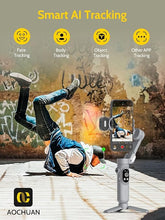 Load image into Gallery viewer, 3-axis Phone Gimbal Stabilizer for Video Recording,Smartphone Gimbal for iPhone Android w/AI Tracking,1/4 Thread,RGB Magnetic Light,Handheld Gimbal for Selfie, TikTok,YouTube-Smart X Kit Grey
