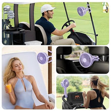 Load image into Gallery viewer, GUSGU Stroller Fan Clip on for Baby, Flexible Tripod &amp; Rechargeable Battery, Small Personal Fan, Mini Portable Fan for Travel, Handheld, Car (Purple)
