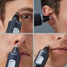 Load image into Gallery viewer, Panasonic Ear and Nose Hair Trimmer for Men with Vacuum Cleaning System, Powerful Motor and Dual-Edge Blades for Smoother Cutting, Wet/Dry – ER-GN70-K (Black)
