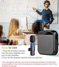 Load image into Gallery viewer, Personal Voice Amplifier for Teachers, Mini Voice Amplifier with Wireless Lavalier Microphone, Portable Megaphone Speaker Headset System for Teaching and Speaking, Personal PA System
