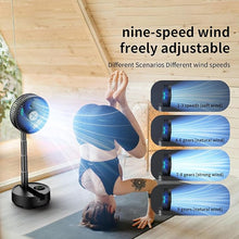 Load image into Gallery viewer, Socool 20000mAh 8 Inch Portable Fan Battery Operated Fan, Oscillating Charging Fan, Remote Control LED Light, 112 Hours Portable Foldable Fan for Camping Travel Outdoor
