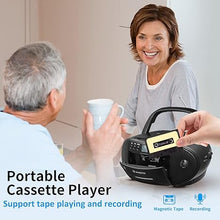 Load image into Gallery viewer, G Keni Portable CD and Cassette Player Boombox Combo, Casette Tape Recorder with Remote, AM FM Radio, USB Playback with Earphone Jack, 5.1V Bluetooth Speaker, Battery Operated or AC Powered for Home
