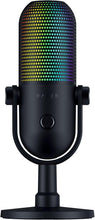 Load image into Gallery viewer, Razer Seiren V3 Chroma RGB USB Microphone: Stream &amp; Game Reactive Lighting - Tap-to-Mute Sensor - Condenser Mic - Digital Gain Limiter &amp; Shock Absorber - PC, Discord, OBS Studio, XSplit - Black
