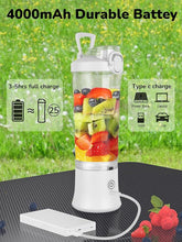 Load image into Gallery viewer, Portable Blender 20oz Large Capacity, 6 Blades Mini Blender for Shakes and Smoothies, BPA Free Personal Blender with Rechargeable USB, Fresh Juice Blender for On the Go, White
