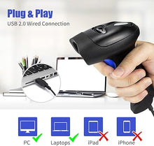 Load image into Gallery viewer, Handheld USB QR Barcode Scanner Reader for Computers, NetumScan Handheld Wired Automatic 1D 2D Image Bar Code Scanners for Mobile Payment, Store, Supermarket, Warehouse
