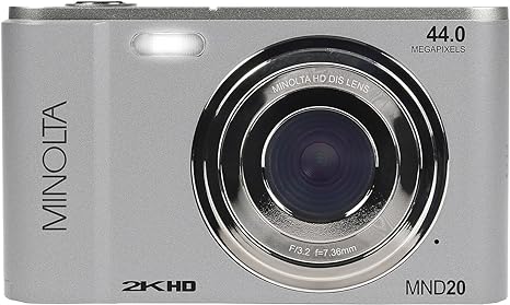 Minolta MND20 44 MP / 2.7K Ultra HD Digital Camera (Silver)