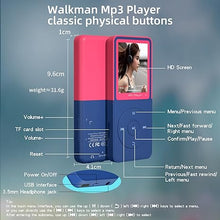 Load image into Gallery viewer, Bluetooth Mp3 Player, Classic Portable Walkman Mp3 &amp; Mp4 Players for Kids,HiFi Music Player with Video Play,FM Radio,Recording,E-Book,Alarm Clock,Mp3 Play up to 50 Hours with SD Card Slot Pink 16GB
