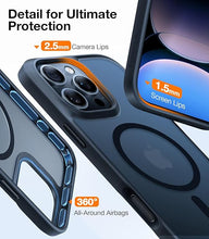 Load image into Gallery viewer, TORRAS Stronger Magnetic &amp; Shockproof iPhone 16 Pro Case, Military Grade Drop Protection, Compatible with MagSafe, Slim Anti-Scratch, Translucent Matte Black
