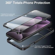 Load image into Gallery viewer, CCSmall for Apple iPhone 16 Pro Clear Case with Screen Protector, Full Body Protective Soft TPU Rugged Bumper Slim Case Shockproof Phone Cover for iPhone 16 Pro QC Pink
