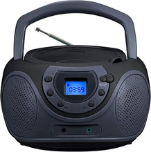 Load image into Gallery viewer, hPlay Gummy P16 Portable CD Player Boombox AM FM Digital Tuning Radio, Aux Line-in, Headphone Jack, Foldable Carrying Handle (Space Grey)
