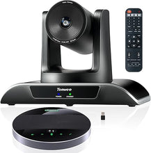 Load image into Gallery viewer, Tenveo All-in-One Conference System 3X Optical Zoom PTZ Camera with Bluetooth Speakerphone Upgraded System Audio and Video Output USB3.0/HDMI/RS485/RS232 Works with Zoom Skype Teams for Room Meeting
