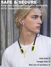 Load image into Gallery viewer, for Galaxy Buds 3 &amp; Galaxy Buds 3 Pro Strap Neckband, Anti-Lost Earbuds Accessories, Support Volume Control, Ergonomic Design, Comfortable Fit, Black Band/Yellow Tip
