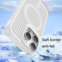 Load image into Gallery viewer, CCSmall for iPhone 16 Pro Heat Dissipation Case with Magnetic Ring, Mesh Breathable Hollow Cellular Hole Slim Phone Case Cover for iPhone 16 Pro SR White
