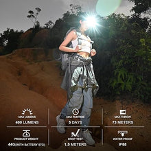 Load image into Gallery viewer, WUBEN H5 Headlamp Rechargeable, 400 Lumens LED Mini Flashlight with Magnetic, 360° Adjustable EDC Headlight with IP68 Waterproof &amp; 5 Modes for Camping, Running, Hiking, Fishing, Daily Carry
