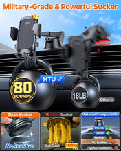 Load image into Gallery viewer, [True Military-Grade] Car Phone Holder?2024 Stronger Suction &amp; Clip? Universal Cell Phone Holder for Car Mount for Dashboard Windshield Air Vent Long Arm Cell Phone Car Mount Thick Case,Black
