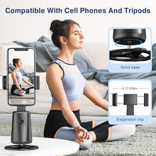 Load image into Gallery viewer, Auto Face Tracking Tripod 360° Rotating Auto Tracking Phone Stand, No App, Phone Camera Stand with Remote and Gesture Control, Rechargeable Smart Shooting Stand for Live Video Recording Tiktok?Black?

