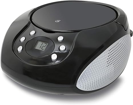 GPX, Inc. Portable Top-Loading CD Boombox with AM/FM Radio and 3.5mm Line In for MP3 Device - Black, Single