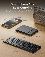 Load image into Gallery viewer, ProtoArc Foldable Compact Keyboard, XK04 Portable Bluetooth Keyboard with PU Leather Cover, Pocket-Sized Wireless Travel Keyboard for for iPad, iPhone, Smartphone, Tablet and Laptop - Black
