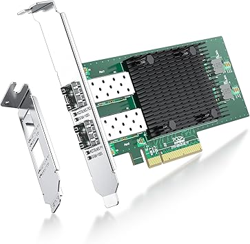10Gb SFP+ PCIe NIC Network Adapter Card Compare to Intel X710-DA2, Dual SFP+ Port, with Intel X710-BM2 Controller, PCI Express 3.0, 10Gb PCI-E Ethernet LAN Adapter Support Windows Server/Linux/VMware
