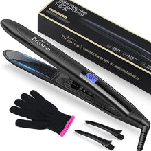 Load image into Gallery viewer, Brightup Hair Straightener Ceramic Flat Iron, Rapid 20S Heat Up, Vibrating Hair Straightener and Curler 2 in 1 with 10 Temperature Control and Auto Shut Off for Super Smooth Finish, 1&quot; Plates, Black
