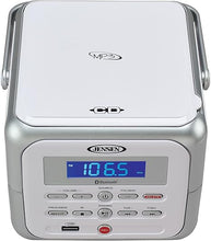 Load image into Gallery viewer, Jensen CD-660 Portable Stereo CD Player Boombox with Bluetooth | FM Radio | USB | Aux-in Headphone Jack | CD-R/RW MP3 Playback | (Platinum Silver)
