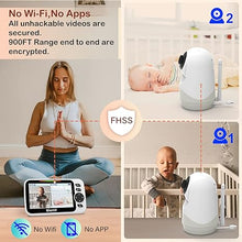 Load image into Gallery viewer, Upgrade Baby Monitor with 30-Hour Battery, 5&quot; Large Split-Screen Video Baby Monitor with 2 Cameras and Audio, Remote Pan/Tilt/Zoom, Two-Way Talk, Room Temperature, Auto Night Vision
