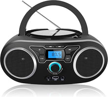 Load image into Gallery viewer, Portable Radio CD Player Boombox with Bluetooth &amp; FM Radio, USB Port, AUX Input, Headphone Jack,Compact CD Player Radio Stereo System,CD-R/CD-RW/MP3 CDs Playback(WTB-771)
