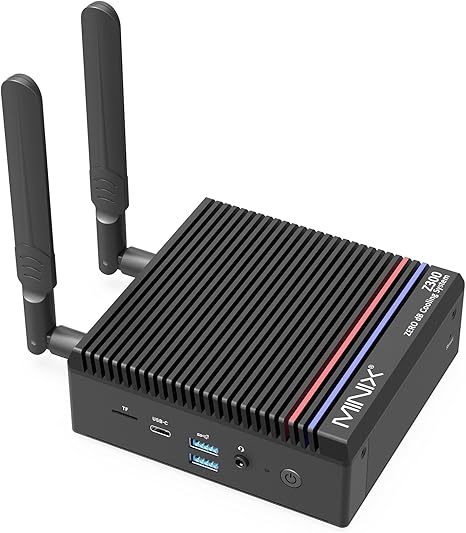 MINIX Fanless Windows 11 Pro Mini PC, Intel 12th Gen N300, NEO Z300-0dB 16GB DDR4, 512GB M.2 PCIe Gen3 x 4 SSD Micro Desktop Computer, 4K Dual Display/2.5G LAN, for Business Home Office Multi-Tasking