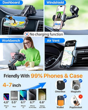 Load image into Gallery viewer, [True Military-Grade] Car Phone Holder?2024 Stronger Suction &amp; Clip? Universal Cell Phone Holder for Car Mount for Dashboard Windshield Air Vent Long Arm Cell Phone Car Mount Thick Case,Black

