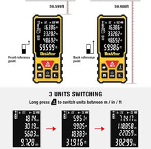 Load image into Gallery viewer, Laser Measurement Tool,DEGLASERS Laser Measure with Dual Angle Display,M/in/Ft Unit Switching,Backlit LCD, Digital Laser Distance Meter for Measure Distance (165FT)
