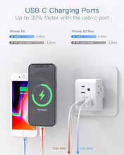 Load image into Gallery viewer, 2 Pack US to UK Ireland Travel Plug Adapter, Type G Power Plug Adapter with 3 Outlets 3 USB Ports(1USB C), European Travel Plug Adapter for USA to England London Scotland British Qatar Irish Hongkong
