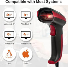 Load image into Gallery viewer, Barcode Scanner Wired,JRHC 2D Bar Code Reader Automatic QR 1D Bar Code Scanner Support Windows Mac and Linux with USB Cable for Pos Mobile Payment, Convenience Supermarket, Store, Warehouse, Library
