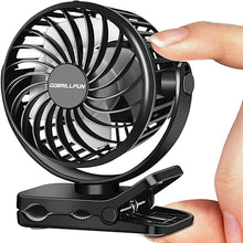 Load image into Gallery viewer, 2.7 Inch Small Fan for Kids, Tiny Fan Clip on Backpack, Umbrella, Neck, USB &amp; Battery Operated Portable Fan for Personal Outdoor Cooling, 4.2 Oz Light Weight for Kids and Women
