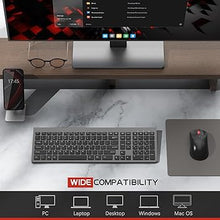 Load image into Gallery viewer, Wireless Keyboard and Mouse Combo,Quiet Click,Full Size Design with Number Pad,Ergonomic Mouse with 5 DPI,Sleep Mode-2.4G Silent Portable Cordless Combo for Laptop/PC/Computer/Mac(Grey)

