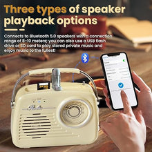 Load image into Gallery viewer, Radios Portable AM FM, Battery Powered or Plug in Wall for Home/Outdoor/Kitchen, Vintage Retro Radio with Bluetooth, Strong Reception &amp; Sound, Large Dial Easy to Use (Beige)
