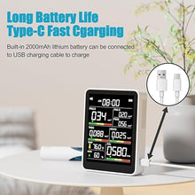 Load image into Gallery viewer, 9-in-1 Professional Indoor Air Quality Monitor PM1.0/PM2.5/PM10/CO2/Temperature/Formaldehyde Detector/Humidity TVOC/Time Display Air Quality Tester for Home Office School Portable Air Quality Tester
