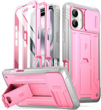 Load image into Gallery viewer, Poetic Revolution Case for iPhone 16 6.1 inch, [Slide Camera Cover], Full-Body Military Grade Rugged Shockproof Cover with Kickstand and Built-in-Screen Protector, Pink
