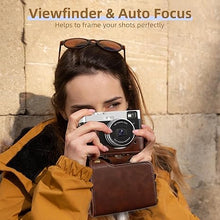 Load image into Gallery viewer, Upgraded 4K Digital Camera with Leather Case, 48MP Vlogging Cameras for Photography and Video with Viewfinder, Point and Shoot Camera for YouTube with 32G Card &amp; 2 Batteries
