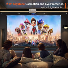 Load image into Gallery viewer, Mini Projector, VOPLLS 1080P Full HD Supported Video Projector, Portable Outdoor Home Theater Movie Projector, 50% Zoom, Compatible with HDMI, USB, AV, Smartphone/Tablet/Laptop (Small Projector)
