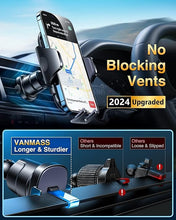 Load image into Gallery viewer, VANMASS [True Military-Grade] Car Phone Holder [2024 Best Suction &amp; Clip] Cell Phone Mount for Dashboard Windshield Vent Truck Cradle Dash Stand for iPhone 15 Pro Max 14 13 12 Android, Blue
