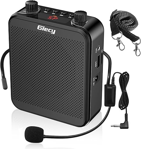 Portable Voice Amplifier, 30W 2800mAh Bluetooth Rechargeable Personal Voice Amplifier with Microphone Headset, Power Amplifier for Multiple Locations Classroom, Meetings and Outdoors