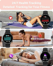 Load image into Gallery viewer, Smart Watches with Earbuds for Women, 1.27&quot; Fitness Tracker Smartwatch for iPhone/Android Compatible, Waterproof Women Watch Fitness Watches with Wireless Earbuds, Sleep/Heart Rate/Female Cycle, Black
