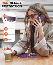 Load image into Gallery viewer, OCASE for iPhone 16 Case Detachable Wallet Case with Card Holder, 2 in 1 Pu Leather Flip Folio with RFID Blocking Stand Wrist Strap Shockproof Phone Cover 6.1 Inch 2024, Dark Purple
