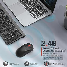 Load image into Gallery viewer, Wireless Keyboard and Mouse Combo,Quiet Click,Full Size Design with Number Pad,Ergonomic Mouse with 5 DPI,Sleep Mode-2.4G Silent Portable Cordless Combo for Laptop/PC/Computer/Mac(Grey)
